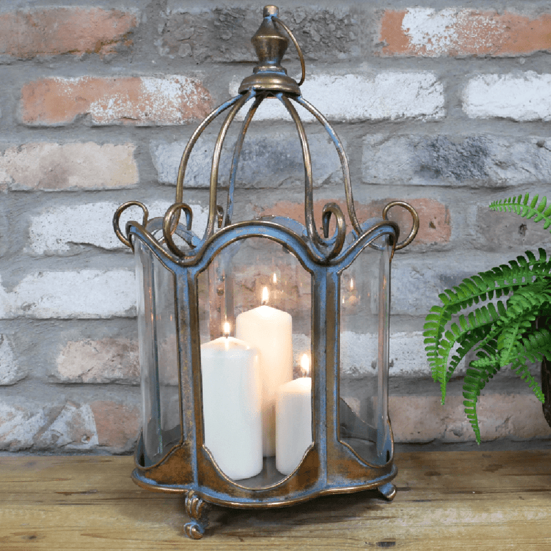 Metal & Glass Decorative Lantern 47cm - CANDLE HOLDERS / Lanterns - Beattys of Loughrea