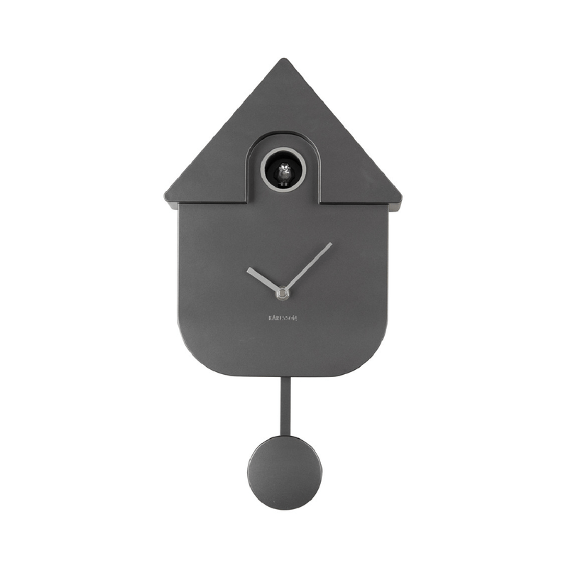 Wall Clock Modern Cuckoo Metallic Dark Grey - CLOCKS - Beattys of Loughrea