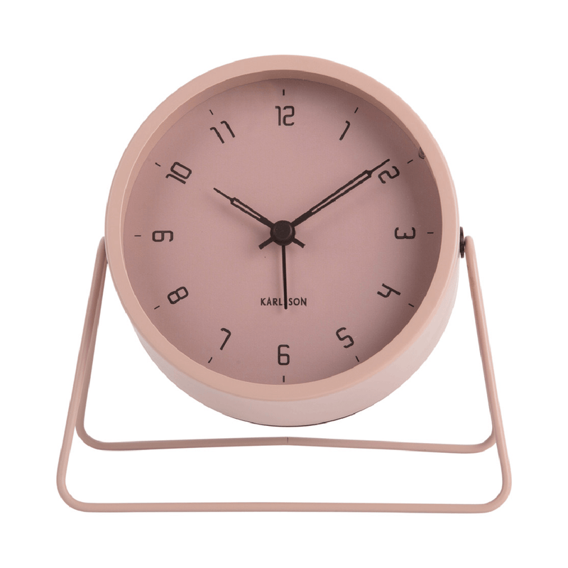 Alarm Clock Stark Iron Matt Faded Pink - CLOCKS - Beattys of Loughrea