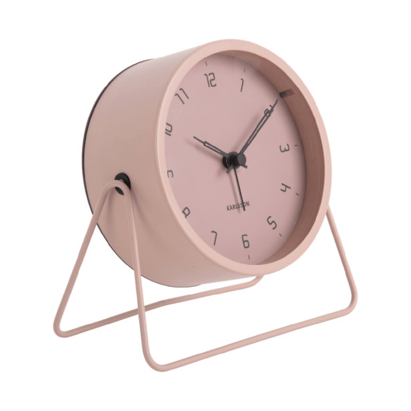 Alarm Clock Stark Iron Matt Faded Pink - CLOCKS - Beattys of Loughrea