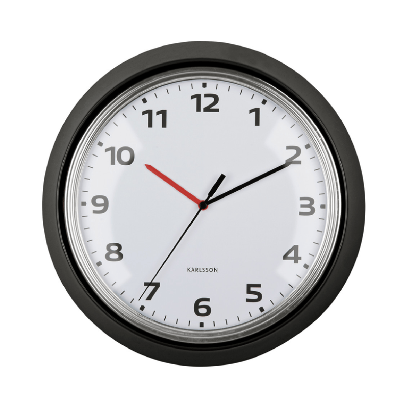 Wall Clock Modern Retro Black - CLOCKS - Beattys of Loughrea