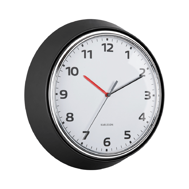 Wall Clock Modern Retro Black - CLOCKS - Beattys of Loughrea