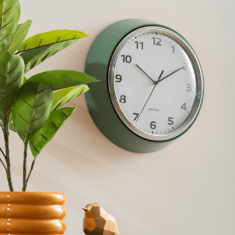 Wall Clock Modern Jungle Green - CLOCKS - Beattys of Loughrea