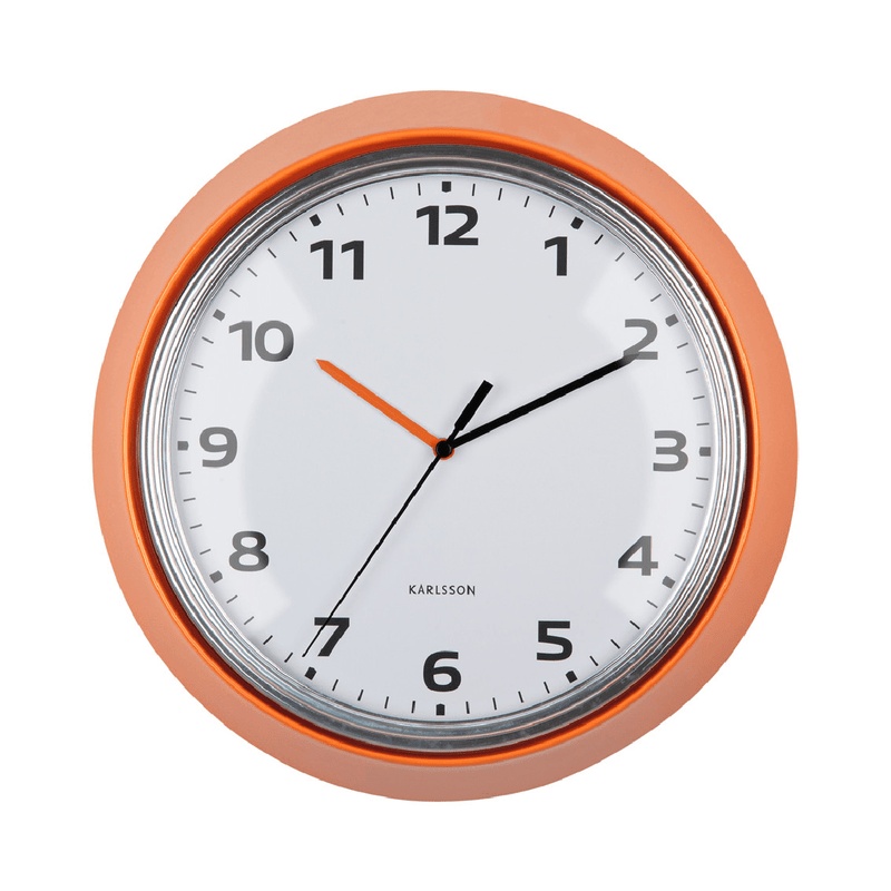 Wall Clock Modern Bright Orange - CLOCKS - Beattys of Loughrea