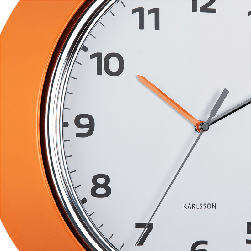 Wall Clock Modern Bright Orange - CLOCKS - Beattys of Loughrea