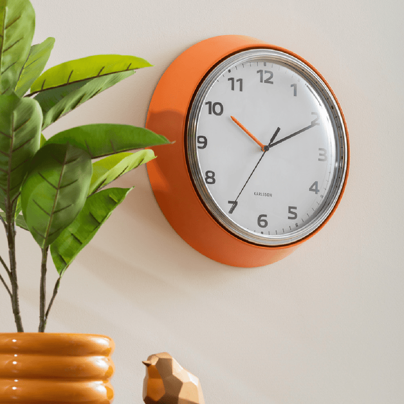 Wall Clock Modern Bright Orange - CLOCKS - Beattys of Loughrea