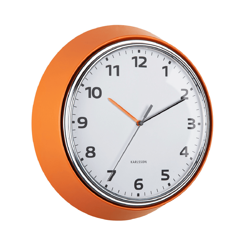 Wall Clock Modern Bright Orange - CLOCKS - Beattys of Loughrea