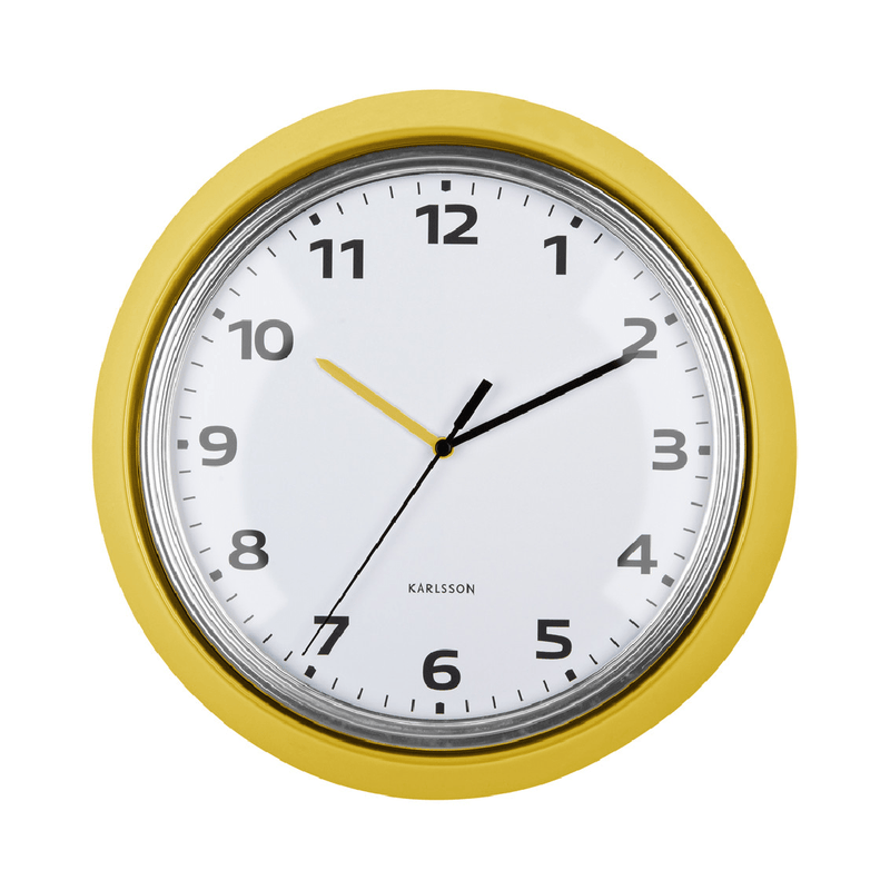 Wall Clock Modern Bright Yellow - CLOCKS - Beattys of Loughrea