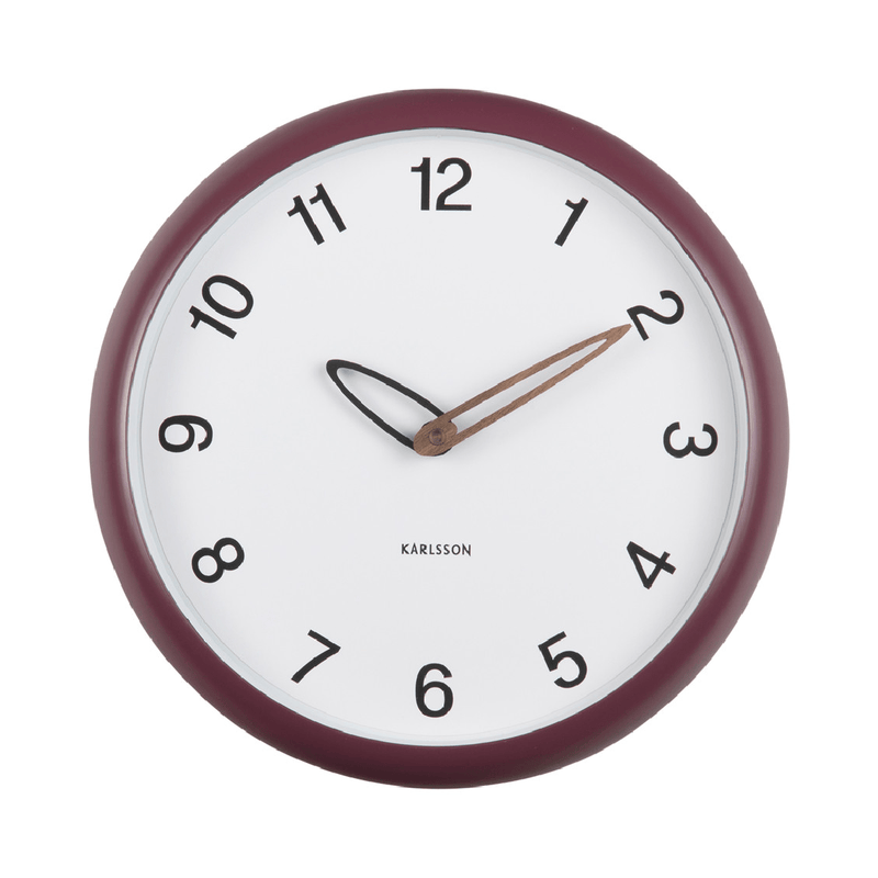 Wall Clock Bella Dark Mauve - CLOCKS - Beattys of Loughrea