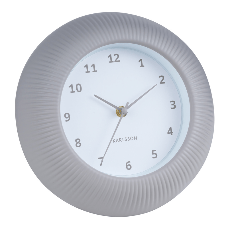 Wall Clock Tender Rib Warm Grey - CLOCKS - Beattys of Loughrea