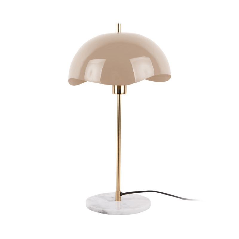 Table Lamp Waved Dome Soft Brown - TABLE/BEDSIDE LAMPS - Beattys of Loughrea