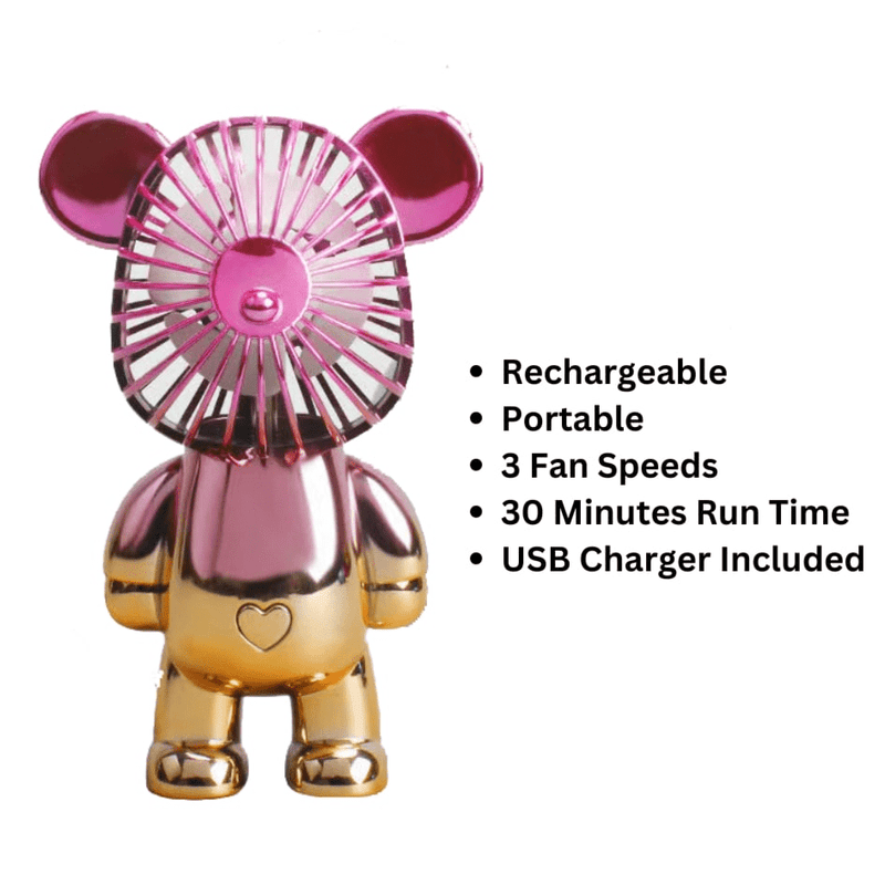 Two - Tone Cerise Gold Bear Fan - FAN HEATERS - Beattys of Loughrea