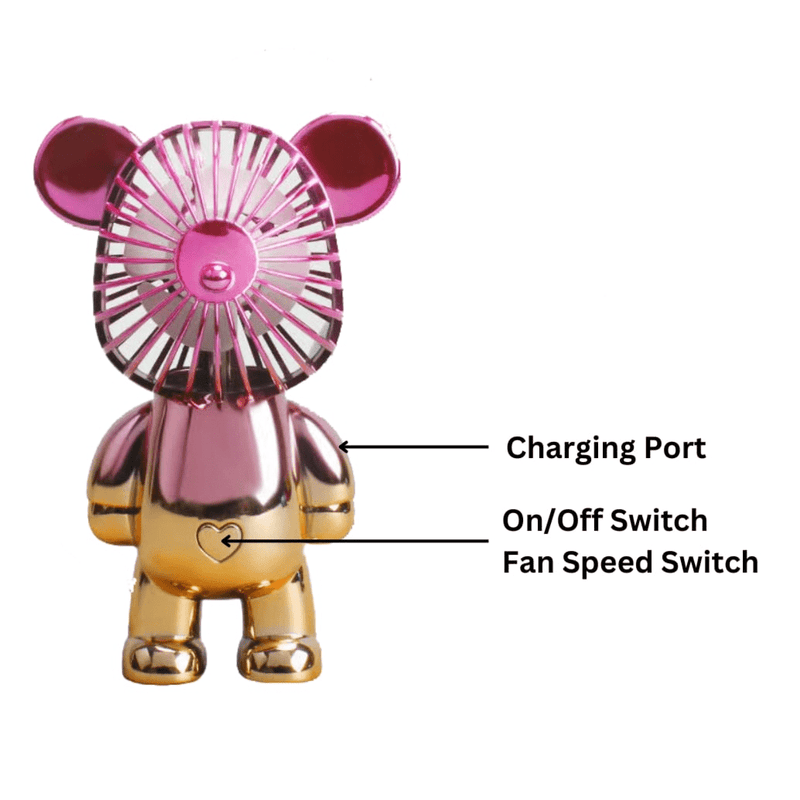 Two - Tone Cerise Gold Bear Fan - FAN HEATERS - Beattys of Loughrea