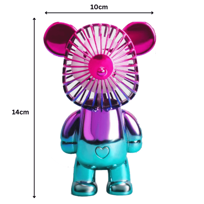 Two - Tone Cerise Green Bear Fan - FAN HEATERS - Beattys of Loughrea