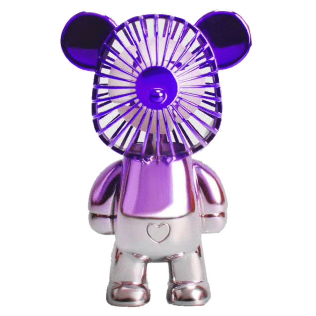 Two - Tone Purple Silver Bear Fan - FAN HEATERS - Beattys of Loughrea