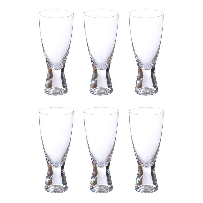 Crystal Bohemia Samba Tall Beer Glass 6pc Set 350ml - DRINKING GLASSES - Beattys of Loughrea