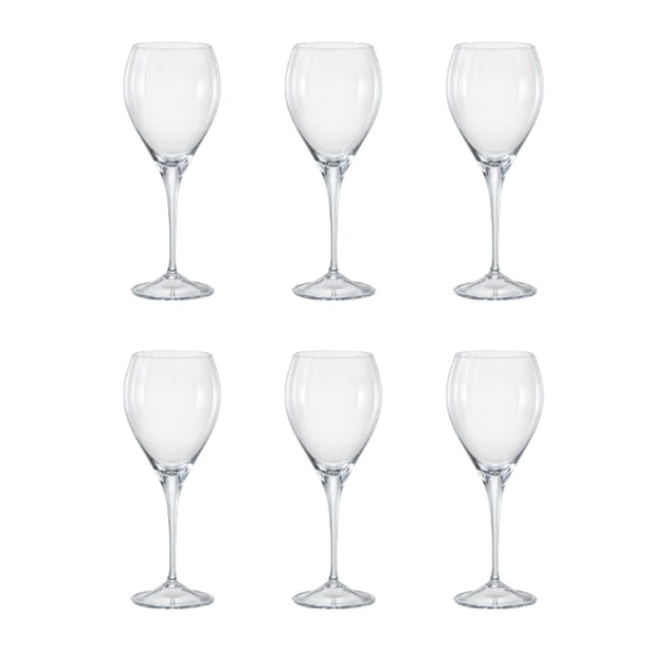 Crystal Bohemia Lenny White Wine Glass - Set of 6 - DRINKING GLASSES - Beattys of Loughrea