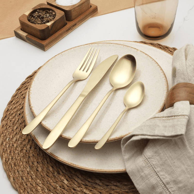 Salter Chiltern 16 - Piece Golden Cutlery Set - CUTLERY/KNIFE SET/BLOCK - Beattys of Loughrea