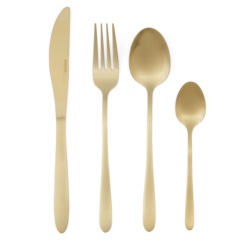 Salter Chiltern 16 - Piece Golden Cutlery Set - CUTLERY/KNIFE SET/BLOCK - Beattys of Loughrea