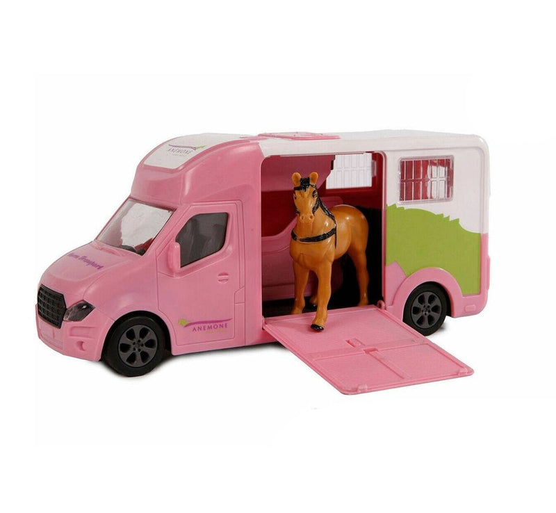 Kids Globe Pink Die Cast Horse Truck With Light & Sound - FARMS/TRACTORS/BUILDING - Beattys of Loughrea