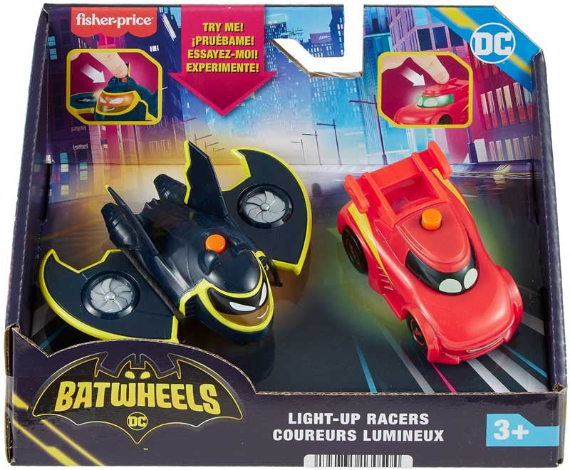 Fisher Price Batwheels 1:55 Light Up Racers 2Pk (Redbird & Batwing) - FARMS/TRACTORS/BUILDING - Beattys of Loughrea