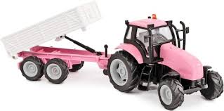 Die Cast Pink Tractor & Trailer With Light & Sound - FARMS/TRACTORS/BUILDING - Beattys of Loughrea