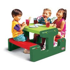 Little Tikes Junior Picnic Table Evergreen - SWINGS/SLIDE OUTDOOR GAMES - Beattys of Loughrea