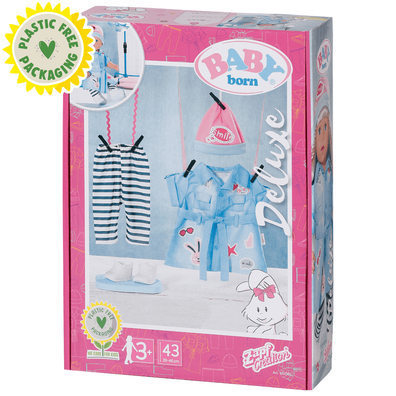 Baby Born Deluxe Jeans Dress 43cm - DOLL ACCESSORIES/PRAMS - Beattys of Loughrea