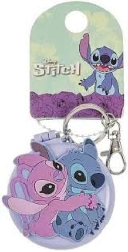 Disney Lilo And Stitch Blue And Pink Compact Mirror And Hairbrush Keychain