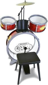 Drum Set 4 Pcs With Stool - Red - MUSICAL INSTRUMENTS - Beattys of Loughrea