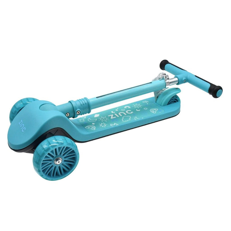 Zinc 3 Wheeled Folding LED Shine Blue Scooter - GO KART/SCOOTER/ROCKING HORSE - Beattys of Loughrea