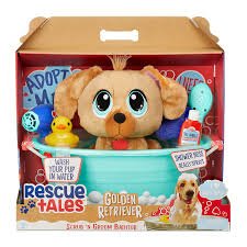 Rescue Tales Scrub 'n Groom Bathtub Playset with Golden Retriever Plush Pet Toy - SOFT TOYS - Beattys of Loughrea