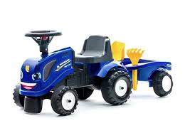 Falk New Holland Ride - on Tractor with trailer, rake & shovel - RIDE ON TRACTORS & ACCESSORIES - Beattys of Loughrea