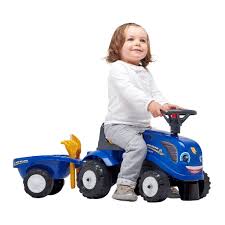 Falk New Holland Ride - on Tractor with trailer, rake & shovel - RIDE ON TRACTORS & ACCESSORIES - Beattys of Loughrea