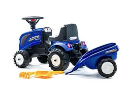 Falk New Holland Ride - on Tractor with trailer, rake & shovel - RIDE ON TRACTORS & ACCESSORIES - Beattys of Loughrea