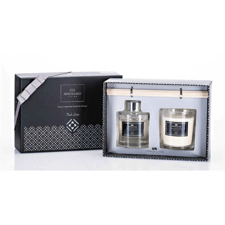 Newgrange Living Fresh Linen Candle & Diffuser Set - CANDLES - Beattys of Loughrea