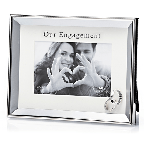 Newgrange Living Our Engagement Photo Frame 6" X 4" Rings - PHOTO FRAMES - PLATED, GILT, STONE - Beattys of Loughrea