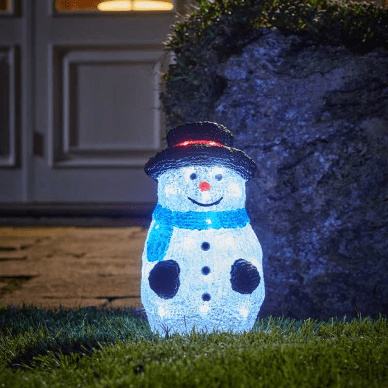 InLit Ice Frosty 27cm Battery Operated - XMAS ROOM DECORATION LARGE AND LIGHT UP - Beattys of Loughrea