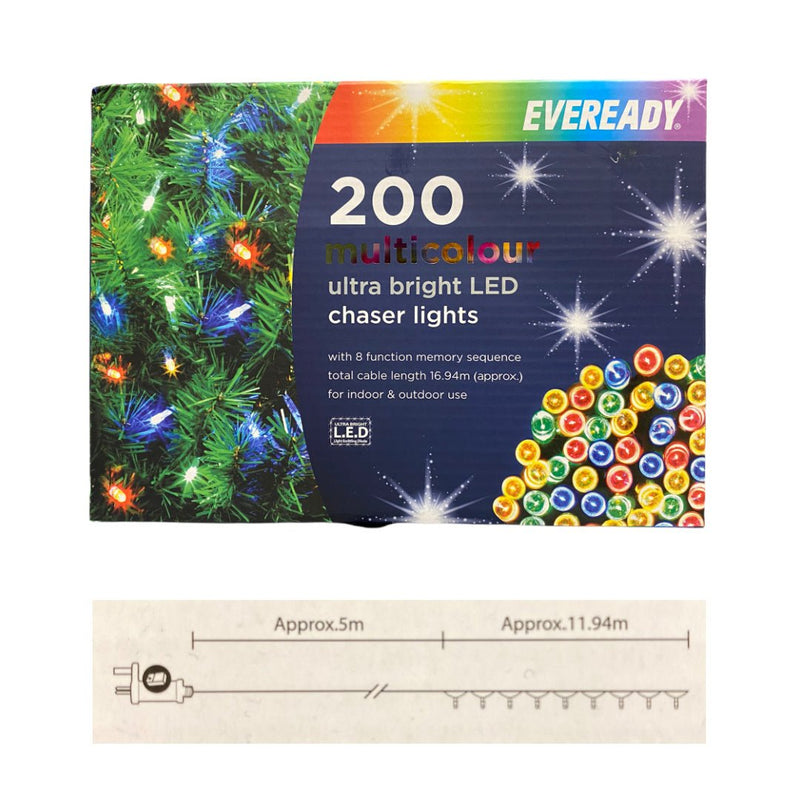 200 Multicolour LED Chaser Lights - XMAS LIGHTS LED - Beattys of Loughrea