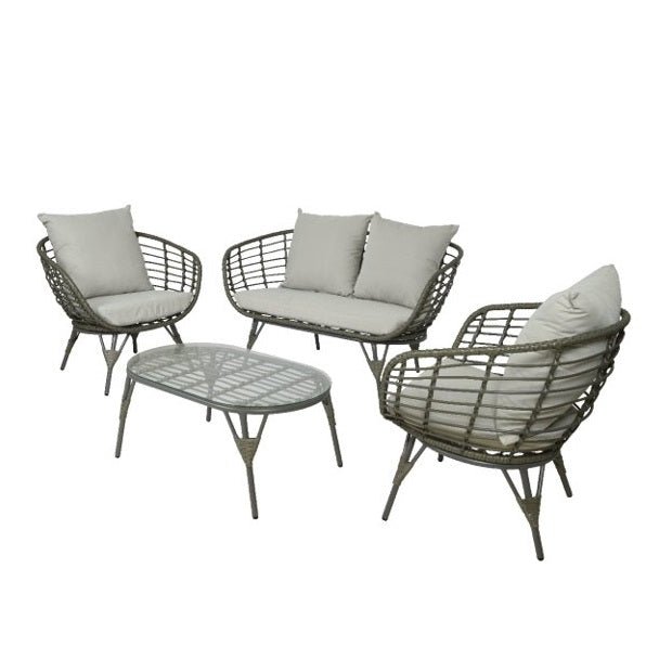 Palermo Wicker 4 Seater Set - WOOD / RATTAN GDN FURN SET 4+ SEATS - Beattys of Loughrea