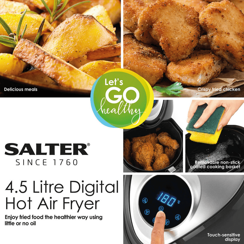 Salter Digital Hot Air Fryer - 4.5L - AIR FRYER / DEEP FAT FRYERS - Beattys of Loughrea