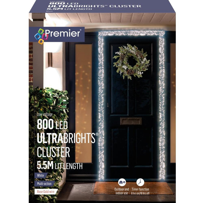 Premier 800 LV LED M-Action Ultrabrights Cluster Door Garland - Multi-Coloured LV191441M