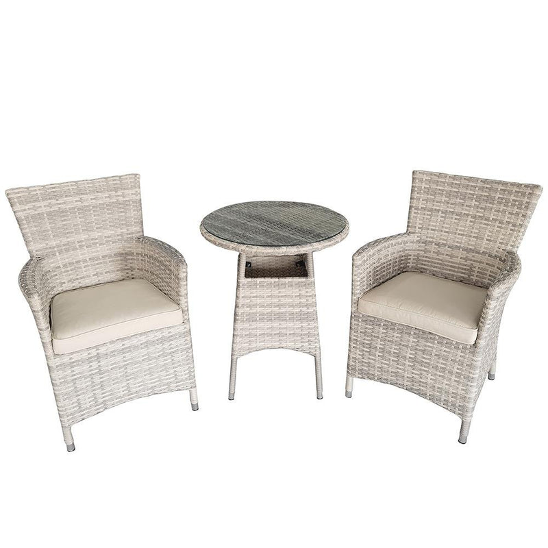 Capri 2 Seater Round Rattan Bistro Set 60cm - BISTRO SET 2 PERSON - Beattys of Loughrea