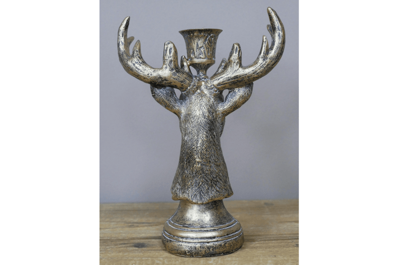 Stag Candle Holder 20cm (Candle not incl.) - CANDLE HOLDERS / Lanterns - Beattys of Loughrea