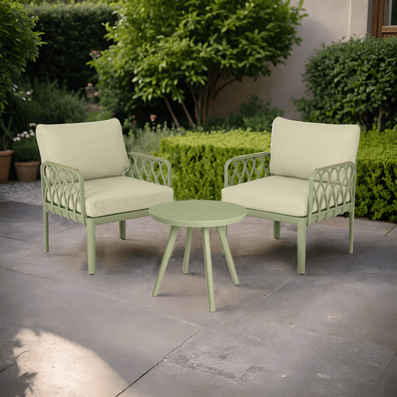 San Antonio 3 Piece Resin Bistro Set - Light Green - BISTRO SET 2 PERSON - Beattys of Loughrea