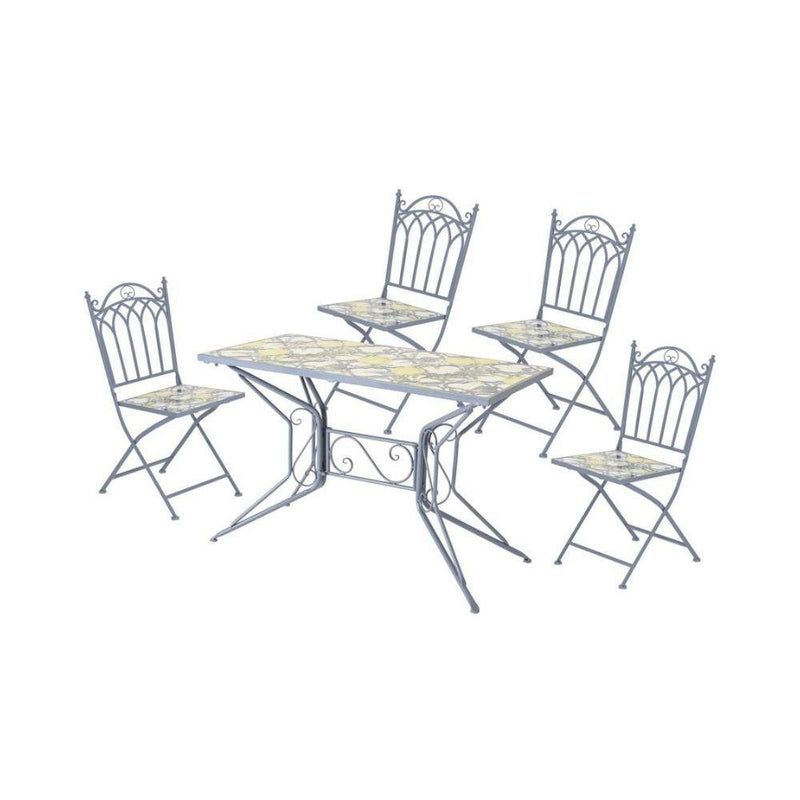 Sicily Blue Mosaic 4 Seater Set - METAL GDN FURN SET 4+ SEATS - Beattys of Loughrea