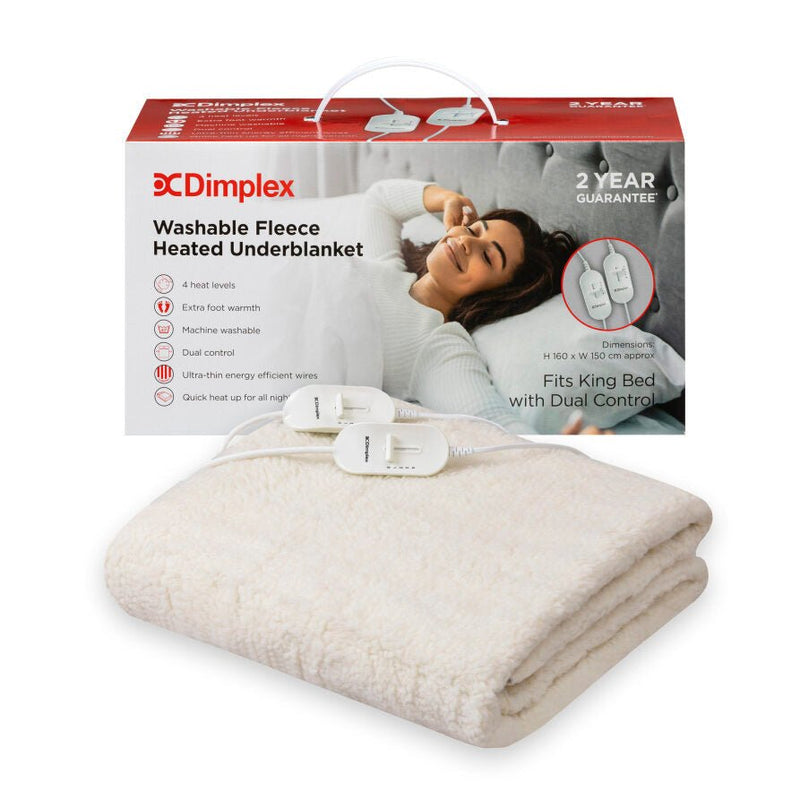 Dimplex King Washable Fleece Heated Underblanket – Dual Control | DFB2004 - ELEC BLANKET UNDER - Beattys of Loughrea