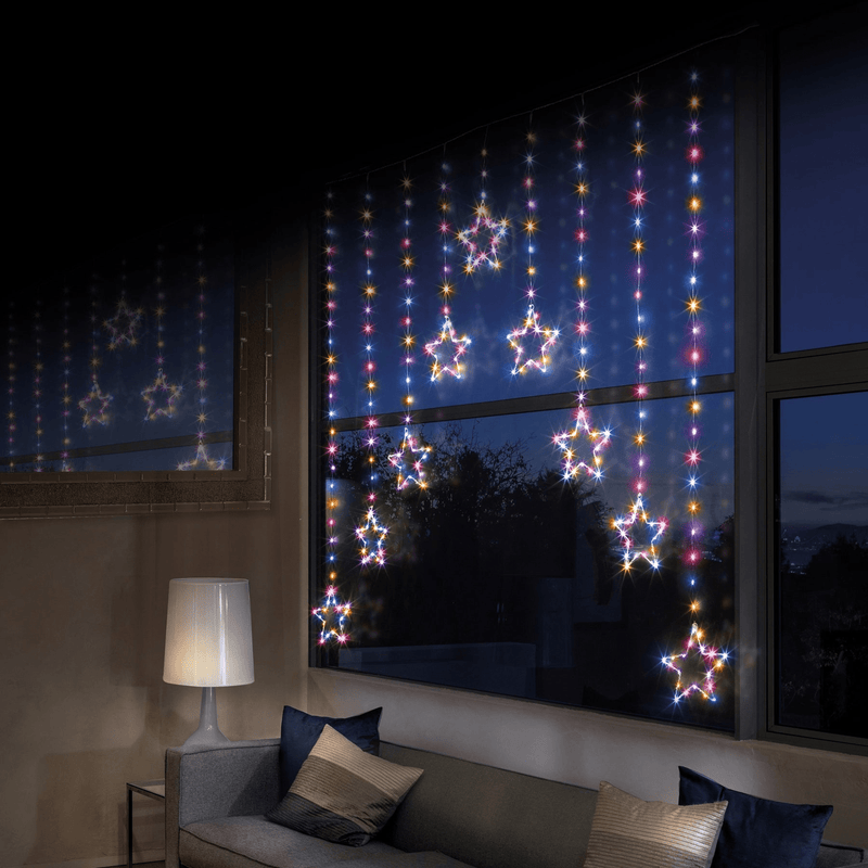 Premier FlexiBrights Star V Curtain 258 LEDs Rainbow - XMAS LIGHTS LED - Beattys of Loughrea