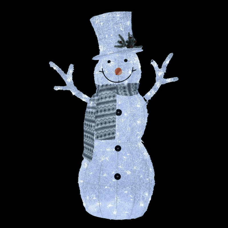 Norfolk Leisure LED Clear Crystal Beaded Snowman 122cm - XMAS LIGHTED OUTDOOR DECOS - Beattys of Loughrea