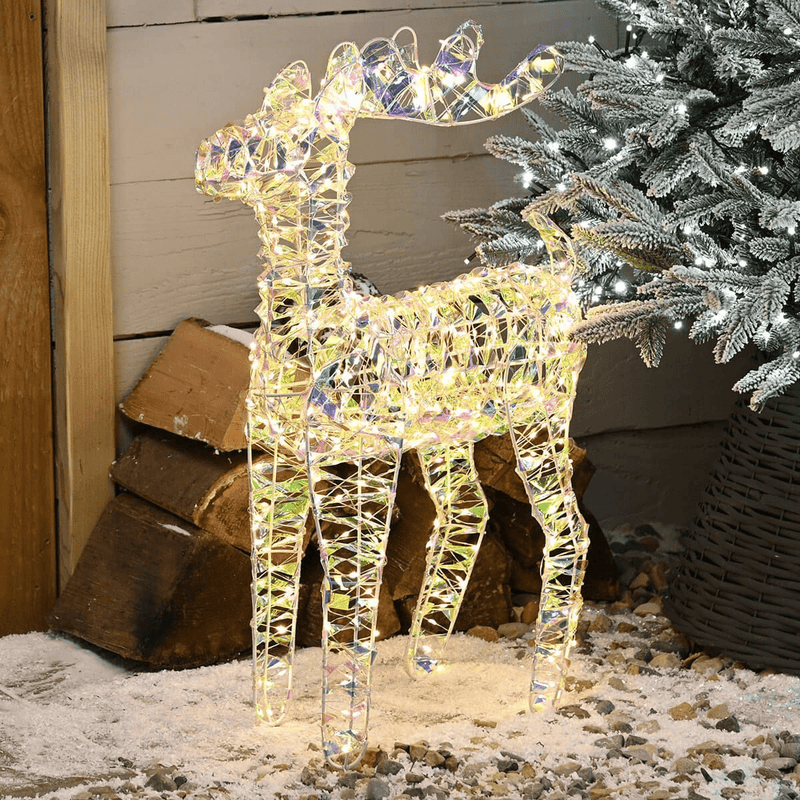 Festive Lit Star Shimmer Reindeer - 60cm - XMAS LIGHTED OUTDOOR DECOS - Beattys of Loughrea